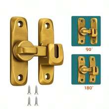 1 Set Stainless Steel Latch Lock, Comes With Screws & Tools, Easy DIY Installation For Wooden Doors, Cabinets, Furniture - Multicolor - View 16