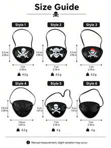 1 peça/6 peças Tapa-olho de Pirata de Halloween, 6 Estilos, Acessório de Fantasia de Caveira e Ossos Cruzados, Presente de Festa de Interpretação de Papéis, Adereço de Fantasia de Baile de Máscaras, Tema de Pirata Gótico Vintage, Suprimentos de Festa de Halloween, Acessório de Cabine de Fotos de Festival de Carnaval (Estilo Aleatório Enviado) - máscara de brinquedo de pirata de Halloween - Visão 5