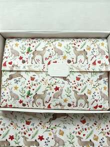 10pcs Christmas Deer Pattern Handmade Paper, Christmas Lights, Rabbit, Christmas Hat, Pine Cone - 20 Inch * 14 Inch, Handmade Wrapping Paper, Easy To Protect Items, Gift Box Filler, Party Decoration - Christmas Style Design, Durable Packaging, Holiday Gift Wrapping, Holiday Decoration - A - View 4