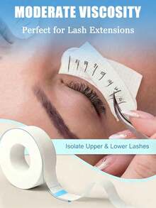 8/4/1 Roll Of Non-Woven Fabric Eyelash Tape, Used For Eyelash Extension And Eyelash Grafting, Eye Shadow Tape, Suitable For Eyelash Extension And Eye Makeup Tools For The Eyes. - White - View 2
