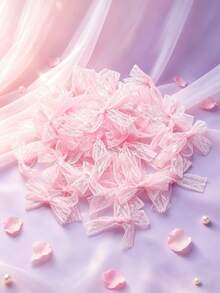50pcs/20pcs/Lot 5x6cm Elegant Lace Ribbon Bows, Handmade Tied Hair Accessories & Clothing Decor, DIY Sewing Craft Gift Decoration - View 24