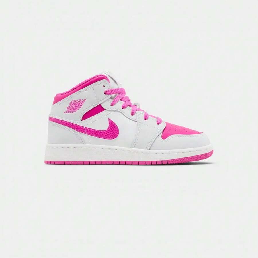 Jordan 1 Mid Fire Pink (GS) - Hot Pink - View 1