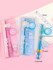 10pcs/Set Astronaut Stationery Set, Pencil, Eraser, Stationery Set, Gift For Students, Wholesale Pencil Ruler Set, Cute Cartoon Multi-Purpose School Supplies Combination, Suitable For Friends Gifts, Promotions, Back To School, Graduation Season - Multicolor - View 12