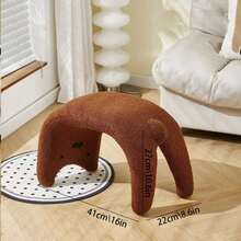 1pc Cute Cat Shaped Fleece Stool, U-Shaped Animal Footrest, Modern Soft Padded Low Stool, Entryway Shoe Bench, Bedroom Living Room Home Decor - Multicolor - View 10