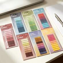 200pcs/Set Thickened Upgraded PET Material Index Sticky Notes, With Built-In Ruler, European Vintage Gradient Color Index Labels, Classification Labels, Suitable For Office Use, Book Annotation, File Indexing, Strong Adhesion And Not Easy To Fall Off, Office Daily Supplies, Student Marking Supplies, Book Page Dividers, Back To School Season Recommended, Back To School Season Recommended - one-size - View 3