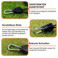 4m Reflective Tent Guy Line Set (Includes Tensioners And High-Strength Spiral Stakes), Adjustable Windproof Rope And Stake Combination, Suitable For Camping Tents, Tarps, Awnings And Outdoor Hiking - Multicolor - View 7