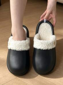 Sandal Serbaguna untuk Musim Dingin, Lapisan Termal Hangat & Tahan Dingin, Penting untuk Rumah, Kantor, Apartemen, Unisex, Nyaman untuk Dipakai Lama Tanpa Membuat Kaki Lelah - Hitam - View 3