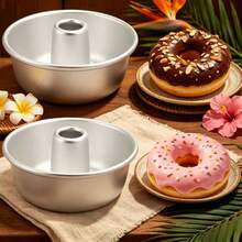 3pcs/5pcs 4.8 Inch Angel Hollow Cake Mold - Aluminum Non-Stick Independent Donut Mold, Suitable For High-Temperature Oven, Perfect For Small Round Cakes, Even Baking, Easy Release, Ideal For Birthday, Christmas, Party And Gift, Donut Baking Pan - Silver - View 8