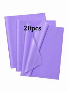 10/20/25/50 Sheets Purple Patterned Tissue Paper, Suitable For DIY Crafts, Party Gifts, Bouquet Wrapping, Clothing Packaging And Birthday Gift Decoration - Purple - View 7