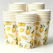 10/25/50 Gelas Kertas Sekali Pakai Motif Lemon untuk Pesta, Cangkir Kopi dan Minum, Tazza, Gelas Kertas Ulang Tahun - MultiWarna - View 1