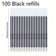 100pcs/Box 0.7mm Ballpoint Pen Refills, Black Blue Red Replaceable Ink Cartridges, Universal 107mm Length For Retractable Ballpoint Pens, Office Supplies - Multicolor - View 5