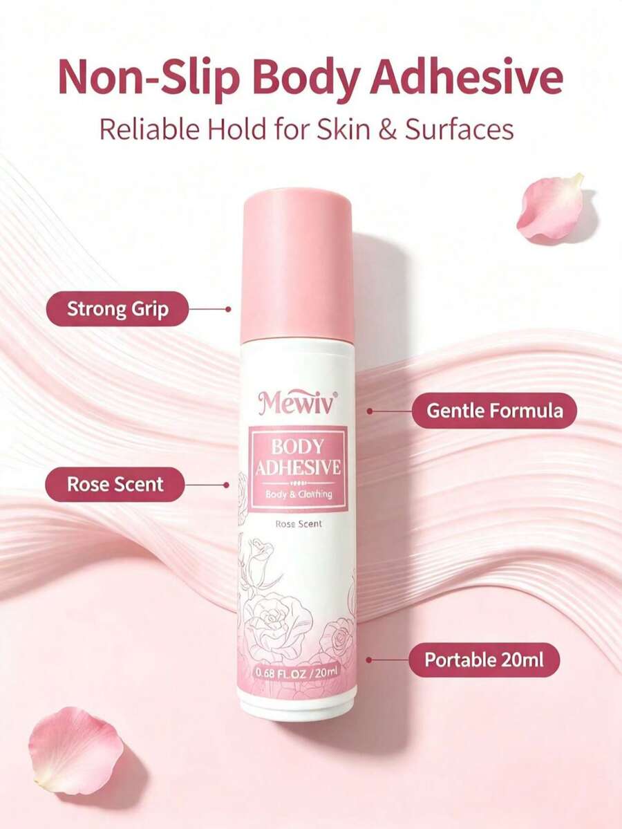 1pc Anti-Slip Body Glue, Anti-Flashing, Waterproof, Sweat-Proof, Natural Adhesive For Clothing & Dresses, Essential Summer Accessory, Great Gift - A - View 1