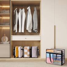 Package Includes 4 Clear Storage Bags To Meet Your Large-Scale Sorting Needs. Flexible Design Can Be Folded Flat When Not In Use, Won't Take Up Extra Storage Space. A Practical Household Organizer And Moving Supply For Every Family. - Multicolor - View 4