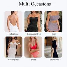 10pcs/2pcs Bra Pads, Swimsuit Inserts, Adhesive, Skin-Friendly, Comfortable, Easy To Use, Washable, Detachable And Reusable, Suitable For Backless, Low-Waist Dresses, Swimwear And Other Outfits, Beautifully Shape The Bust Line. Can Be Adjusted In Size With Scissors, Suitable For Any Clothing - Multicolor - View 2
