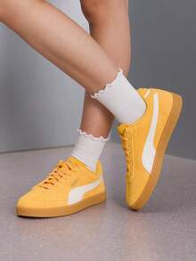 Puma Club II Era SD 男女款復古透氣舒適輕量休閒運動鞋 409204-03 - 芥菜色-暖白 - 查看 1