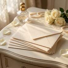 50pcs Tree Pattern White Envelopes, DIY Handmade Gift Packaging, Wedding Invitations, Cash Envelopes Stationery, Office Envelopes, Envelope Cardstock, Romantic Letters, Mother's Day Gift Cards, Writing Letters, Love Letters, Wedding Envelopes - Off-white - View 2