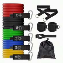 11pcs/Set Resistance Bands, Portable Fitness Equipment, Ankle Straps, Chest Expander, Elastic Exercise Bands - Multicolor - View 4
