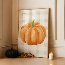 1pc Frameless Cozy Rustic Autumn Pumpkin Halloween Wall Art Dorm Gift - Multi-color - View 1