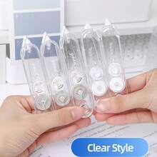 5pcs/Set INS Style Minimalist Transparent Correction Tape, White And Transparent Options, Long Strip Shape, Easier To Grip, Compact And Exquisite, Smooth And Easy To Use, Strong Coverage, PET Transparent Film Tape, Durable And Not Easily Broken, Recommended For Back To School Season, Suitable For Study And Office, Includes Flip Cover Protection, Smooth Operation Without Jamming - A27 Correction Tapes - View 2