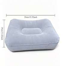 Household Inflatable Footrest, Portable Leg Support Pillow, Economy Class Footrest, Suitable For Home Office Desk, Outdoor And Car Use - Grey - Light Grey - View 7