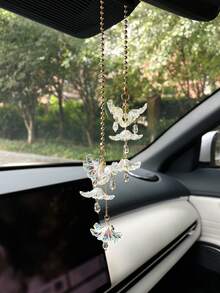 Flower Car Hanging Ornament, Creative Acrylic Material Colorful Transparent Flower Car Interior Hanging Decor, Rearview Mirror Pendant, Car Decoration - A - View 5