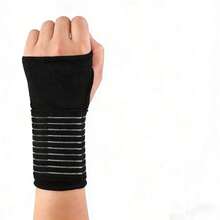 Soft Elastic Breathable Knitted Wrist Support With Fixed Extension Design And Thumb Opening, Suitable For Cycling, Running, Basketball And Other Sports (Single Pack) - Apricot - View 13