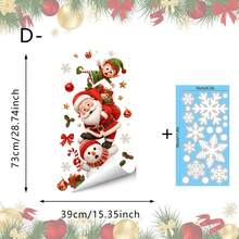 1pc Christmas Stacked Characters Window Sticker, Reusable And Removable Glass Decal, Featuring Santa Claus, Snowman And Reindeer, Suitable For Home Decor, Store Window And Holiday Party Decoration - Multicolor - View 14