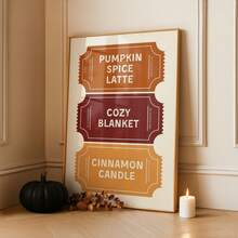 1pc Frameless Cute Fall Ticket Stub Aesthetic Wall Art Dorm Gift - Multi-color - View 2