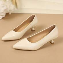 Women's High Heels, Spring/Autumn Pointed Toe Stiletto Heels, 2 Inches (Approx. 5cm) Slip-On, Closed Toe, Comfortable, Suitable For Weddings, Evening Parties, Formal Occasions, Office Wear Pumps - Beige - View 12