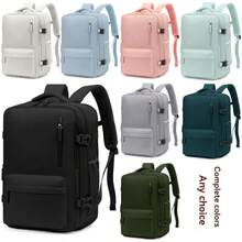 中性大容量旅行背包，商務風筆電包，登機行李包 (40*20*25cm) 符合航空公司標準，防水多功能背包，鞋倉，乾濕分離隔層；中層隔層學生旅行背包，通勤筆電包 - 灰色 - 查看 3