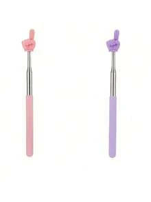 1/2pcs Retractable Teacher Pointer, Extendable Handheld Finger Pointing Stick, Mini Collapsible Classroom Pointer, Suitable For Primary School And Kindergarten Teachers, Classroom Supplies (Black), Back To School - A - View 10