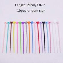 5pcs/10pcs Colorful Silicone Cable Tie Doll Decoration Cords, Random Color - Multicolor - View 16