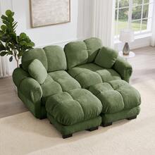 2 Seat Sofa, Green Velvet – Modular Design, Comfortable & Easy Assembly - 綠色 2 人座 - 查看 3