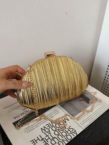Dedoo Shell Hollow Design Creative Acrylic Chain Women's Bag, Personalized Casual Shoulder Bag, Suitable For Parties And Street Photography - Gold - View 5