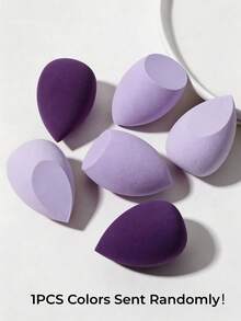 GUOXIAONIU 1Pc Beauty Sponge, Soft Non‑Latex Makeup Blender Sponge, Wet & Dry Use Foundation Blending Sponge For Base Makeup - Purple - View 2