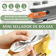 Mini Máquina Selladora Recargable De Bolsas Portátil Para Alimentos Ahorra Dinero Recargable USB Ideal Para Uso Doméstico Y Al Aire Libre 2 en 1 Cortador Invisible Rápido Y Uniforme - 1 - Ver 2