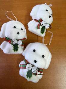 Set Of 3 Puppy Christmas Decorations - 3pcs - View 4