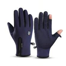 Unisex Winter Gloves, Warm And Comfortable, Touchscreen Compatible, Soft And Smooth Lining, Silicone Anti-Slip Grip, Suitable For Running, Hiking, Driving And Outdoor Sports - Zipper Style - View 10