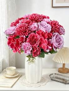 1/3/60pcs Artificial Peony Ball Chrysanthemum Bouquet, Suitable For Home Decor, Kitchen Decor, Autumn Decor, Outdoor Decor, Table Decor, Wedding Decor, Artificial Plants, Women's Gifts, Back To School - Rose - View 1