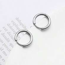 4 Pairs Dangle Cartilage Hoop Earrings, Delicate 4-Piece Set, Minimalist Silver Hoop Earring Set - Silver - View 4