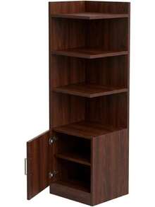 Mueble Esquinero de Melamina Anel- Estantería Organizadora con Estantes y Repisas, Diseño Moderno Minimalista para Sala, Oficina o Dormitorio - Marrón - Ver 2