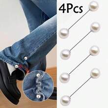 2/4/6Pcs T-Shirt Shortening Tool Invisible Waist Cincher Hem Tightener Adjustable Buckle Round Bead Pin No-Sew Knot Button - Multicolor - View 16