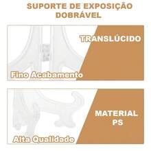 Kit Suporte De Pratos Dobrável Expositor 16x18cm Porta Prato Azulejo Livro Quadro IPad Para Mesas Bancadas e Prateleiras - 2pcs - Visão 11