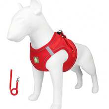 High Visibility Reflective Dog Harness, Breathable Mesh Pet Vest Harness, Adjustable Chest Strap For Small And Medium Dogs, Comes With Matching Dog Leash, Suitable For Night Walks - Multicolor - View 33