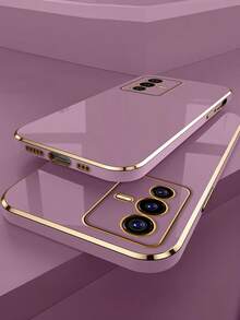 MewTrek 奢華電鍍手機殼，新款時尚矽膠防震軟殼，適用於 iPhone / Galaxy Hot Reno Honor - 紫色 - 查看 1