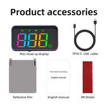5V USB HUD Speedometer GPS Beidou Dual Data Color Display LCD Car Head Up Display Speed Meter MPH KMH M2S Windshield Projector - M2S HUD - View 6