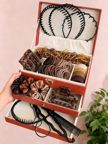 5/420pcs/Set Black Basic Hair Accessories Set, Simple And Practical, One Set For Daily Hairstyles - Suitable For Girls And Women, Daily Essential - Multicolor - View 13