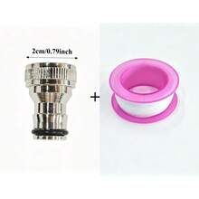 1 buah Adaptor Keran Sambungan Cepat Multi-Ukuran, Paduan Seng Berlapis Elektro, Dengan Pita Perekat, Cocok untuk Selang 1/2" 3/4" 1", Konektor Cepat Anti Bocor, Id - A - View 13