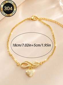 1pc 18k Gold Plated 2026 New Style Women's Minimalist Elegant Versatile Flower Anklet, Stainless Steel Waterproof Durable, Suitable For Girlfriend, Mother, Daily Wear/Summer Beach Party/Vacation/Mother's Day/Valentine's Day Gift - Anklet 4 - View 2