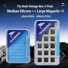 HASIDA Fly Fishing Hook Storage Box, Magnetic Silicone Multi-Function Waterproof Accessory Box, Portable Lure & Fly Bait Box - Blue - View 9